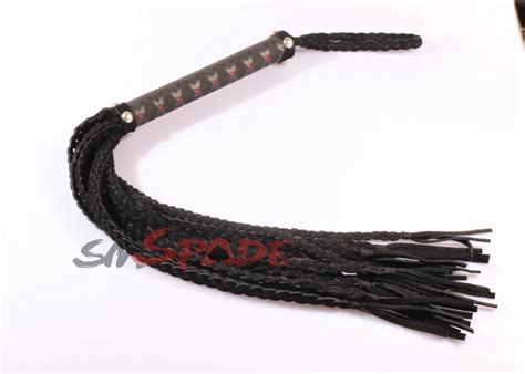 15 Off Sex Leather Flogger Whip Black Suede Plaited Tails And Heat