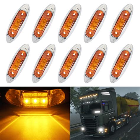 X V Led Side Marker Orange Amber Indicator Lights Truck Trailer Bus