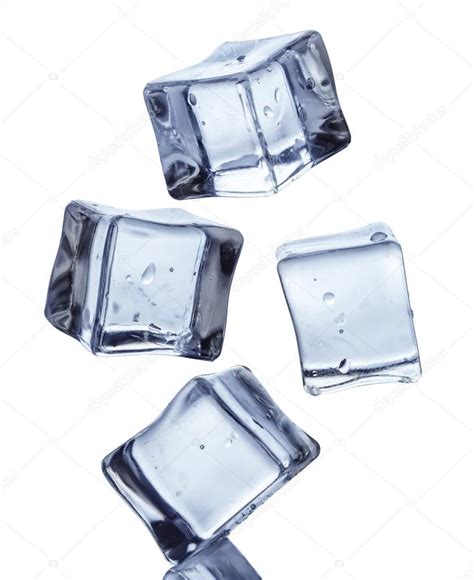 Falling Ice Cubes On White Background Stock Photo By Alekseypatsyuk