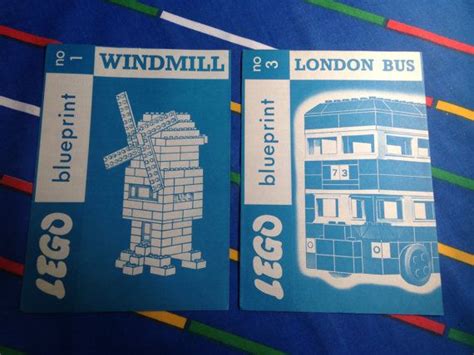 Vintage 1965 Lego BLUEPRINTS No 1 Windmill No 3 London Bus Etsy UK