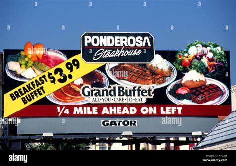 Ponderosa Steakhouse Grand Buffet Meat Florida United States Fast Stock