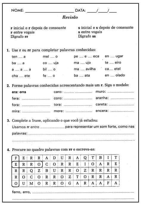 Ortografia Atividade 3 Ano