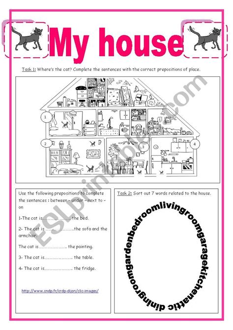 Module Section Alys House Prepositions Of Place Esl