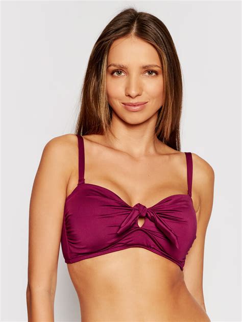 Seafolly Góra od bikini Tie Front 31139 DD065 Fioletowy Modivo pl