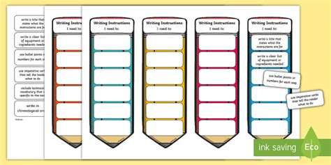 Second Level Writing Instructions Editable Bookmarks