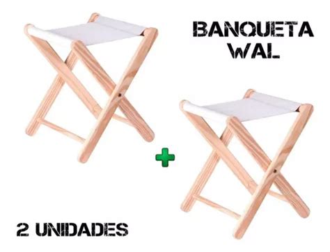 Kit 02 Banqueta Banquinho Dobrável Tramontina Wal Madeira Frete grátis