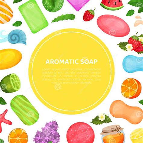 Aromatic Soap Banner Template With Handmade Colorful Organic Soaps