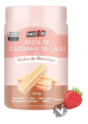 Pasta De Castanha De Caju Sabor Wafer De Morango 340g Power MercadoLivre