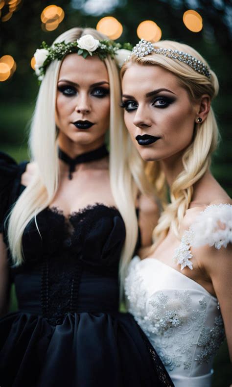 Two Blonde Haired Goth Lesbian Brides By Tiamatnightmare On Deviantart