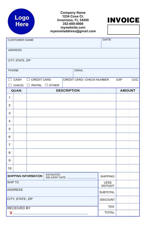 FULL COLOR Carbonless Receipt Forms Sales Tickets Invoices Customized - Etsy