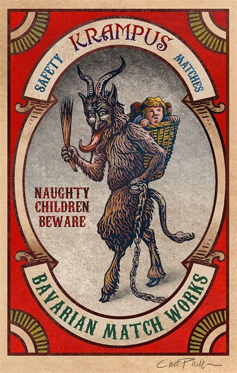 Krampus Matchbox Art 5 X 7 Matted Signed Print Etsy Matchbook Art