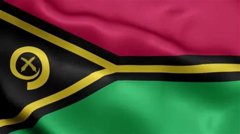 K Render Vanuatu Flag Video Waving In W Stock Video Pond