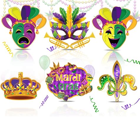 Germishuys 6 Pcs Large Mardi Gras Face Cutouts Comedy Tragedy Face Cutouts Mardi