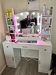 Amazon CSZZD White Makeup Vanity Desk With Mirror And Lights