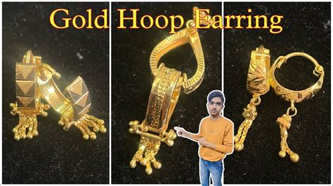 Latest Gold Hoop Earring Design With Weight Gold Hanging Bali Design