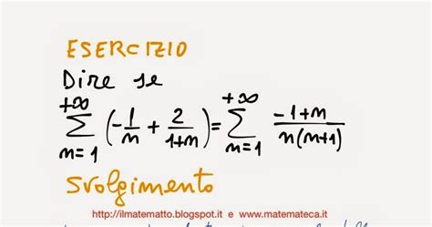 Matematica Esercizi Svolti ESERCIZIO SVOLTO SULLE SERIE NUMERICHE