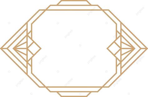 Vintage Geometric Border In Golden Art Deco Style Vector Tag Hipster