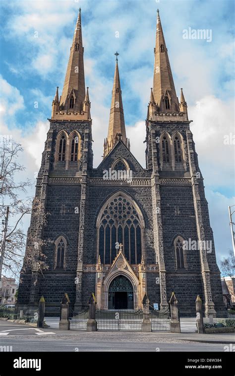 St Patricks Catholic Cathedral In Downtown Melbourne Australia Stock