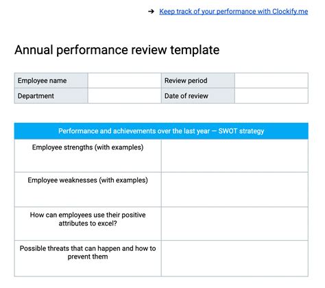 Free Employee Performance Report Templates Clockify