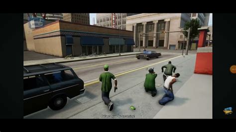 jogando GTA San Andreas na versão de 2021 emissão a primeira missão de