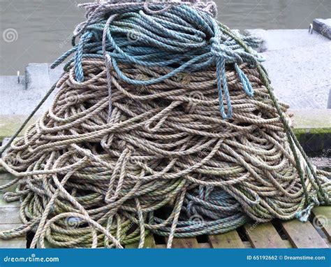 Piles Of Rope Stock Photo Image Of Neatly Fishing Ropes 65192662