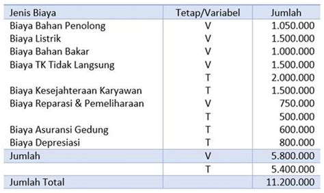 Biaya Overhead Pabrik Contoh Homecare