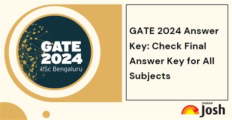 GATE Final Answer Key 2024 Out Subejct Wise Answer Key PDF And