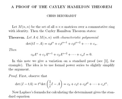 How to prove The Cayley-Hamilton Theorem?