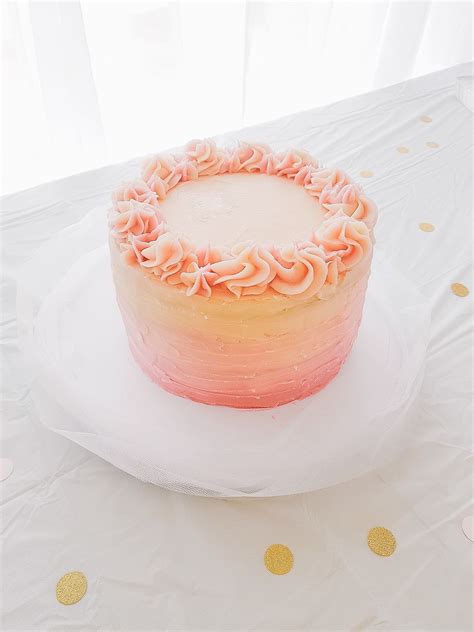 Peach Pink Ombré Cake Pink Ombre Cake Ombre Cake Cake