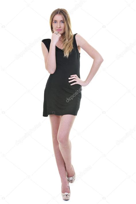 Blonde Female Model Posing Isolated On White Background Stock Photo By