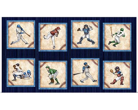 Baseball Panel Fabric By Dan Morris For Quilting Treasures Baseball Cards Game Sports 100