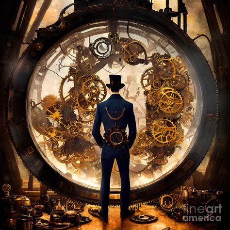 Steampunk Time Traveller 20221024c Mixed Media By Wingsdomain Art And