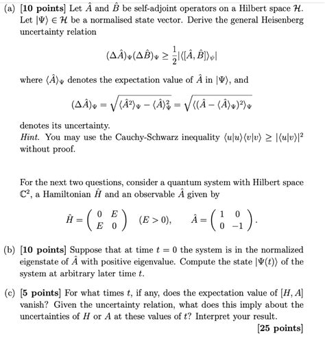 Solved A Points Let And Be Self Adjoint Operators Chegg