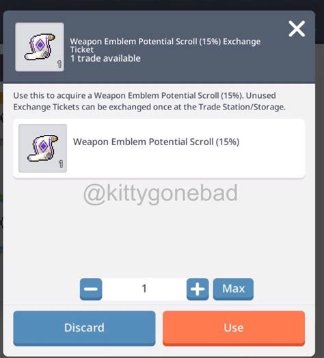 Maplestory M A2s Weapon Emblem Potential Scroll 15 Video Gaming