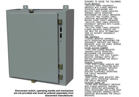 Type 4 Flange Mounted Disconnect Enclosures