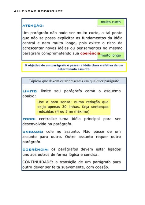 O ESTUDO DO PARÁGRAFO