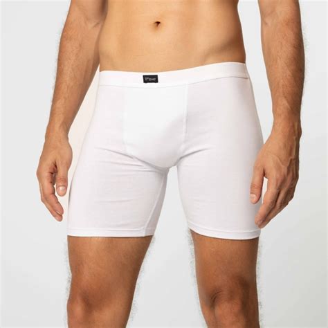 Cueca Boxer Long Cotton Branca Trave Underwear Cuecas Modernas E