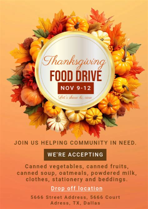 Copy Of Thanksgiving Food Drive A4 Postermywall