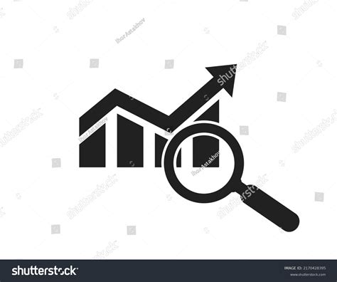 Magnifying Glass With Bar Chart Analytics Royalty Free Stock Vector