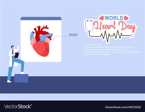 World heart day poster campaign Royalty Free Vector Image