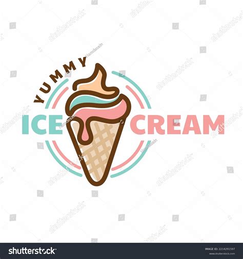 Ice Cream Logo Design Simple Line Stock Vector (Royalty Free ...