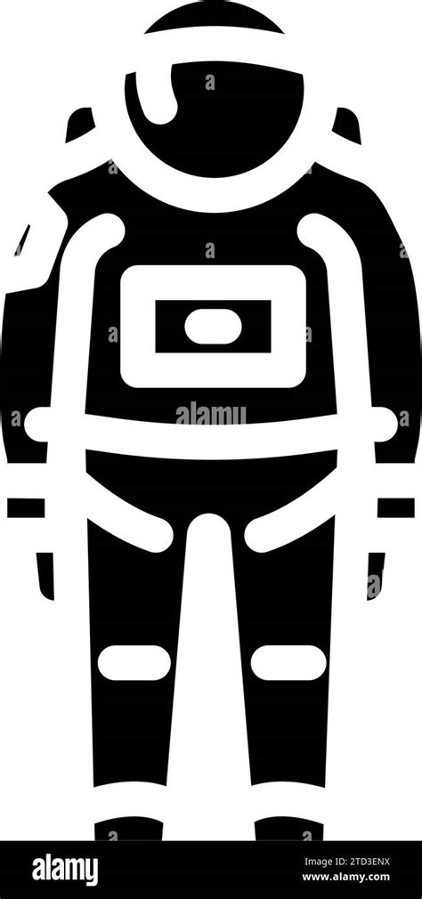 spacesuit space exploration glyph icon vector illustration stock vector