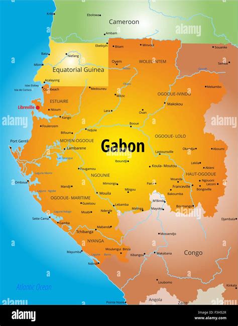 Carte Du Gabon Image Vectorielle Stock Alamy