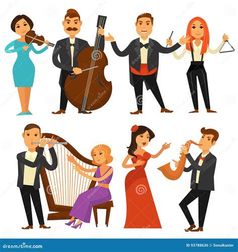 Orchestra Singers And Musicians Or Music Performers Musical Instruments