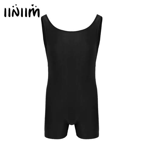 Iiniim Mens Sleeveless Stretchy One Piece Sport Gym Bodysuit Gymnastics