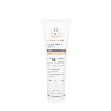 Protetor Solar Facial Adcos FPS 50 Nude 50g Oferta Drogasil