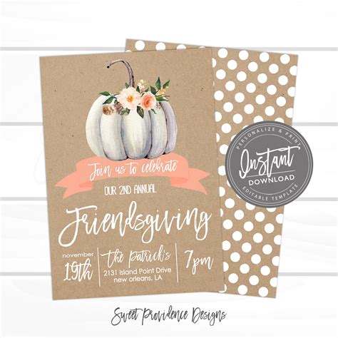 Friendsgiving Invitation – Sweet Providence Designs