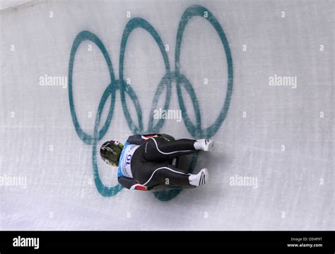 Anke Wischnewski Of Germany Luges In Her Second Run Of The Womenøs Luge