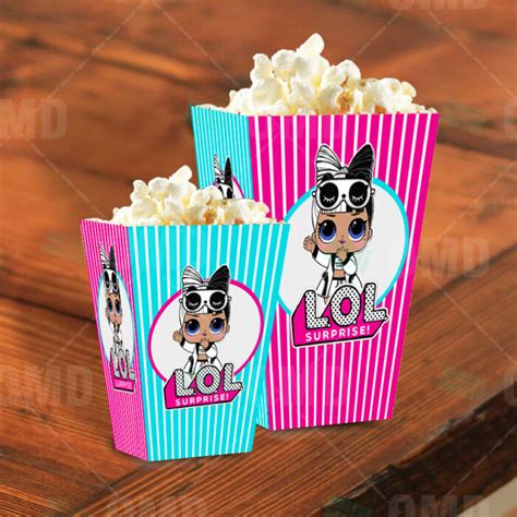 Lol Surprise Dolls Cartoon Party Popcorn Boxes Cartoon Invites