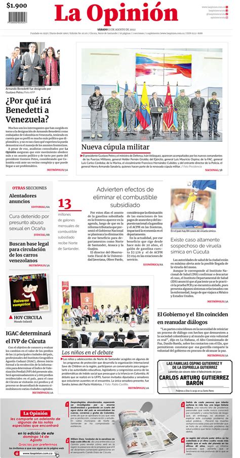 Portada Del S Bado De Agosto De